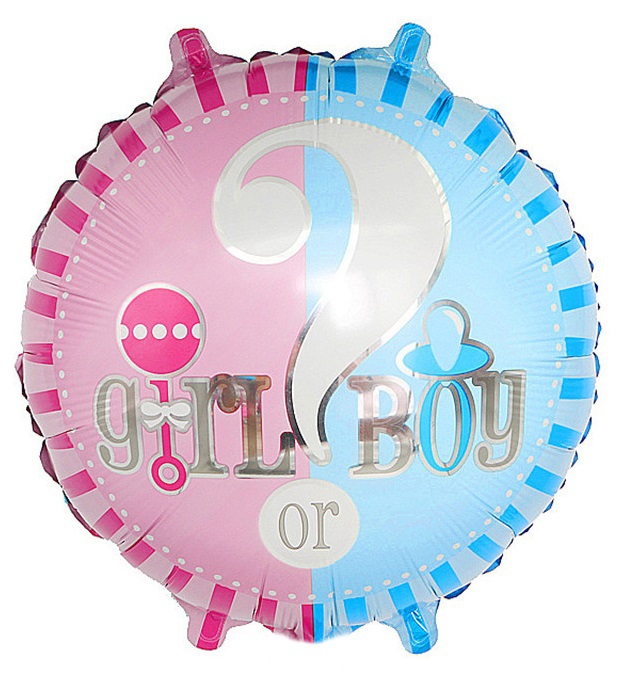 Круг с гелием  «Девочка или мальчик?» 18″/46см