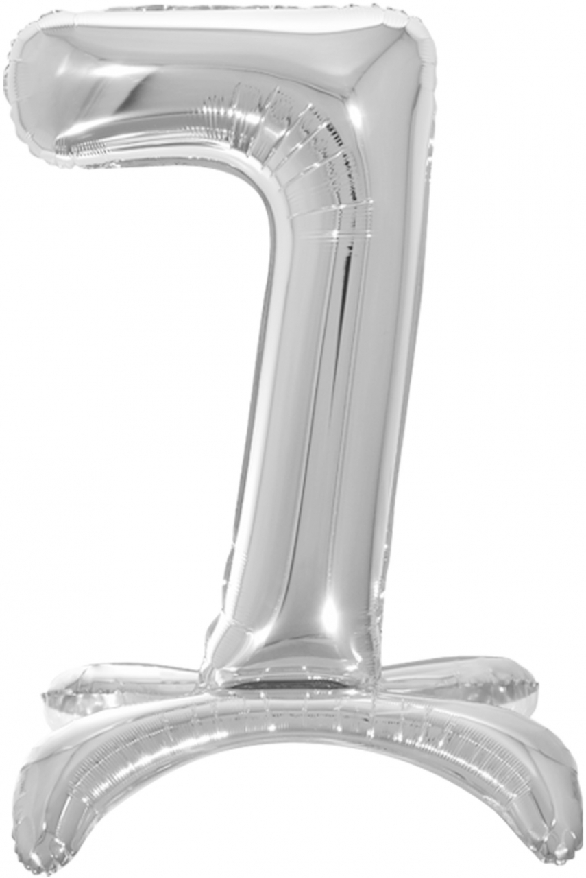 Цифра на подставке «7» Серебро 32″/81 см