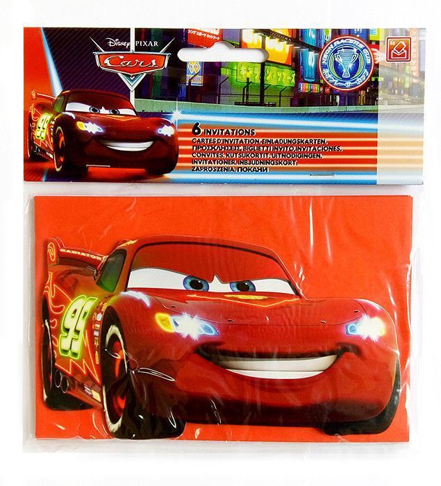 Приглашения «Тачки. Неоновый город» 6 шт