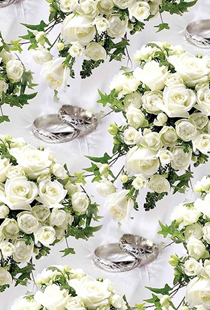Бумага бумага в рулоне 100*70 свадеб. ДИЗАЙН СВАДЕБНЫЙ Серебрянные кольца