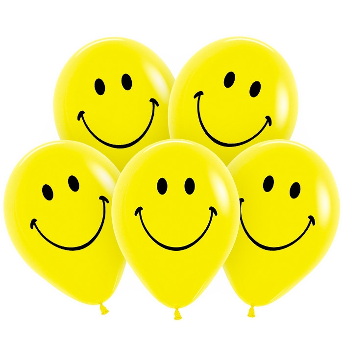 Воздушный шар «Смайл» желтый 12″/30см