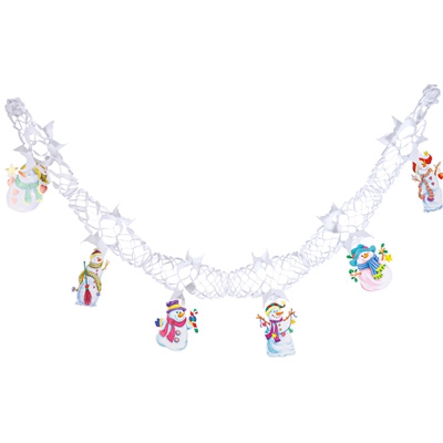 Гирлянда с подвесками бум. Снеговики 2м