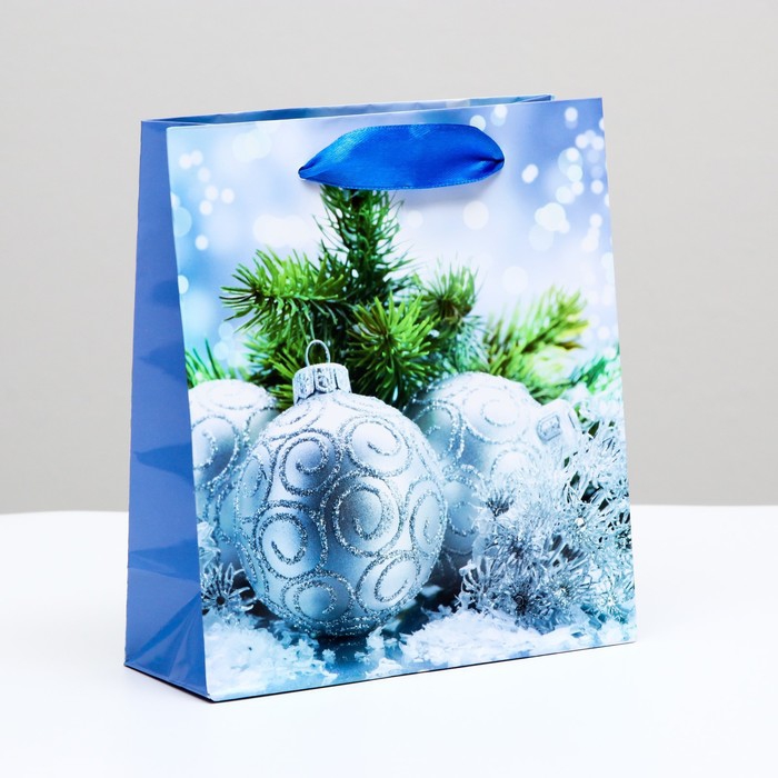Пакет подарочный «Новогодние игрушки», «МИКС», 16 х 18 х 6,5 см 7465066