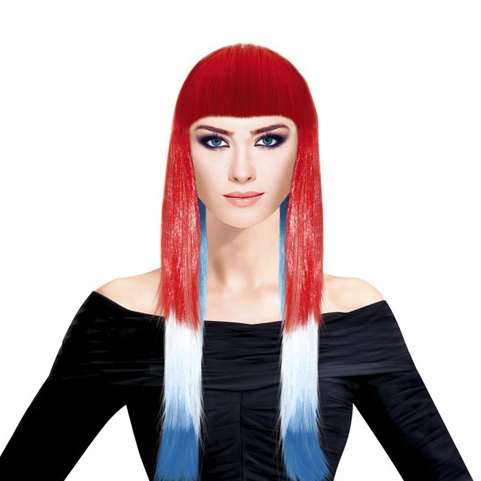 Парик «Длинные волосы» Триколор
