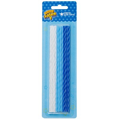 Свечи ддл торта «Голубой микс» 17см 24шт