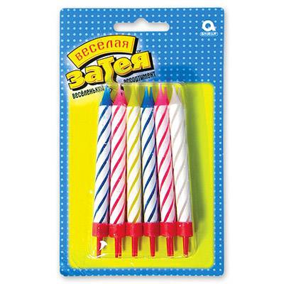 Свечи д/торта с подст 8,5см 12шт