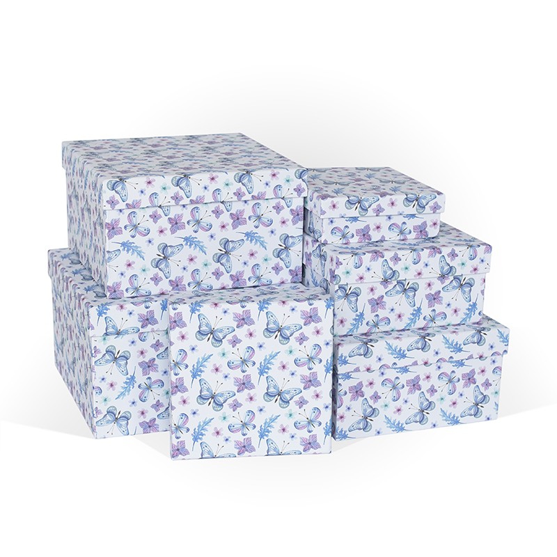 Коробка подарочная «Бабочки», квадрат, 150х150х50