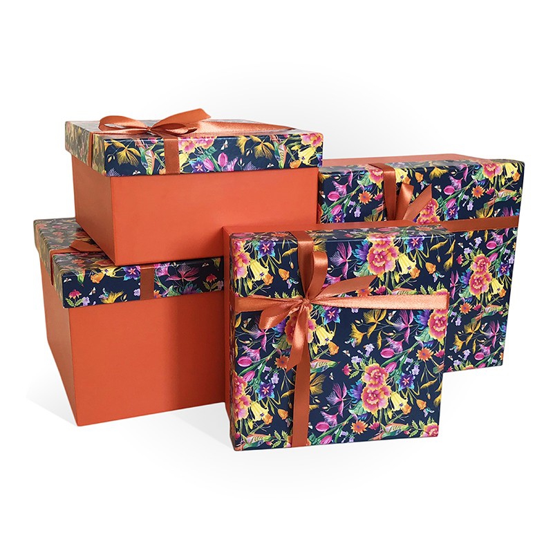 Коробка подарочная, «Колибри на синем» 210х210х110