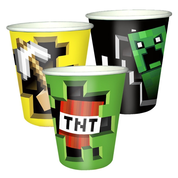 Стаканы бумажные «Пиксели» / 6 шт