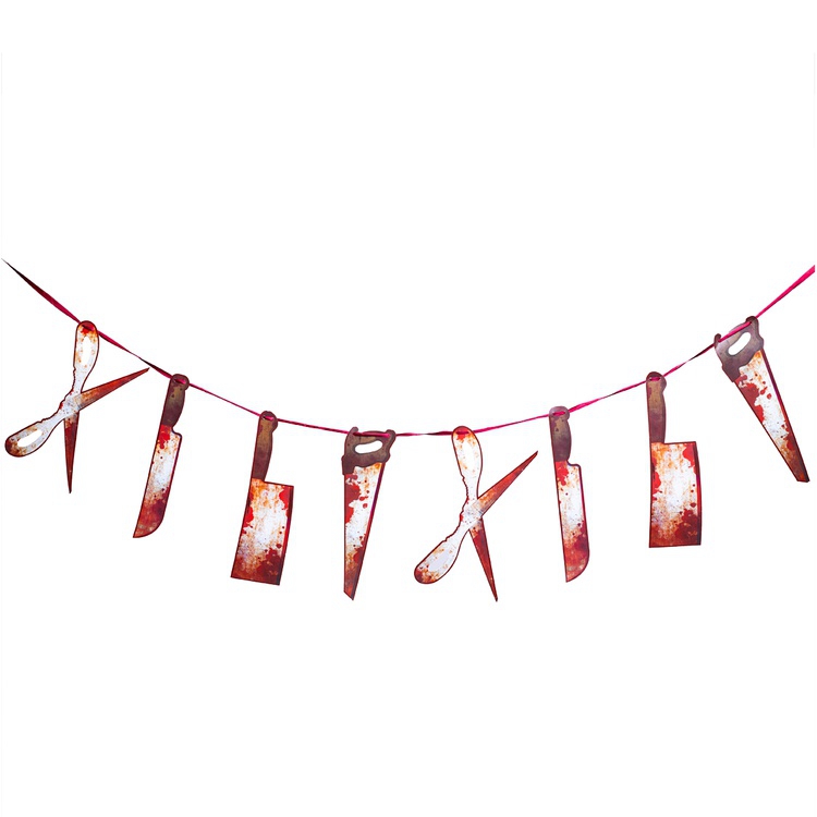 Гирлянда бумажная HWN Окровавленные предметы, 2м