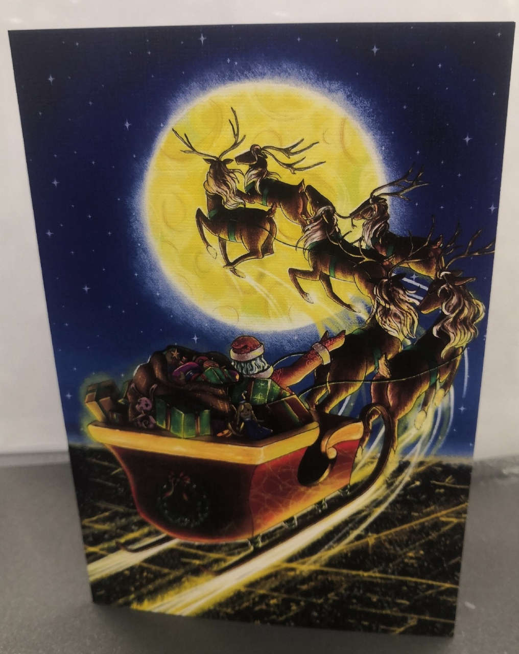 Дизайнерская открытка «Сани Деда Мороза» Ar47