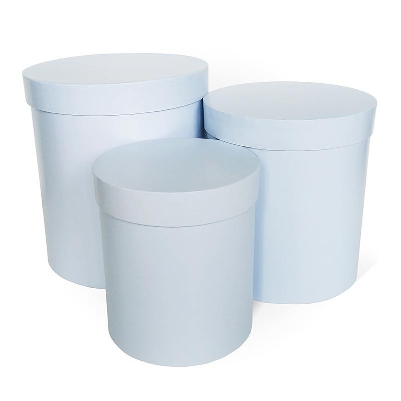 Подарочная коробка Цилиндр ВАСИЛЬКОВЫЙ матовый 155х155х172