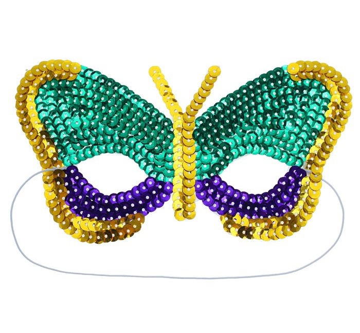 Карнавальная Maскa «Бабочка» c паетками 3536475