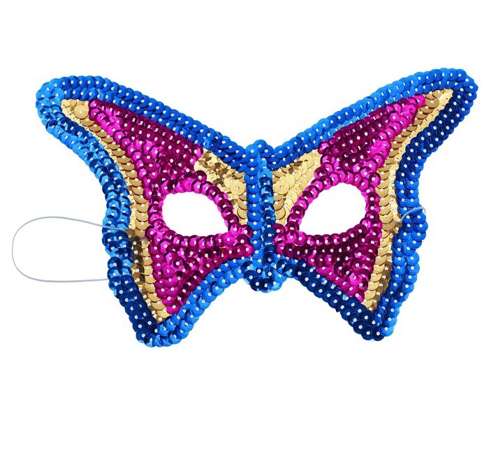 Карнавальная Maскa «Бабочка» с паетками 3536477