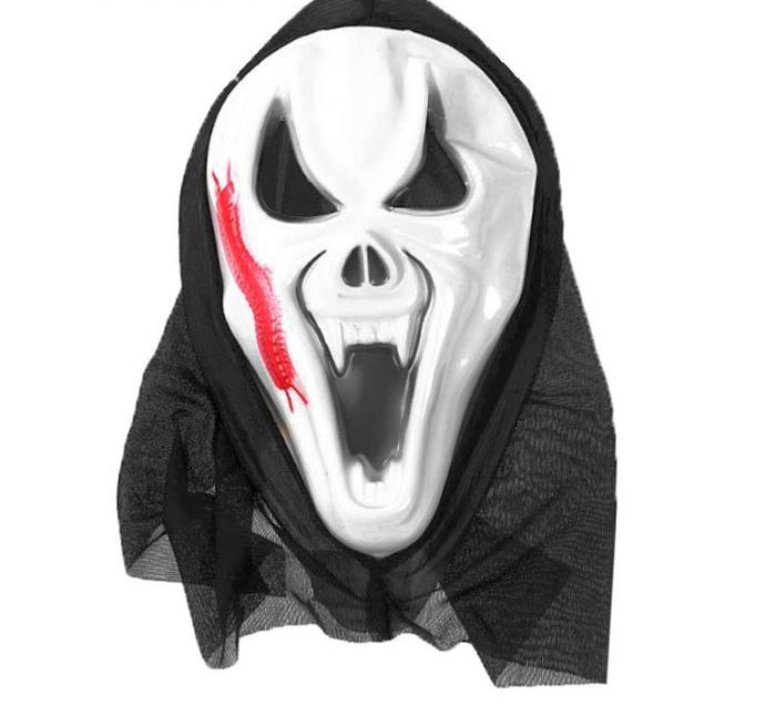 Карнавальная маска «Крик» с гусеницей. Цвет красный 2321602