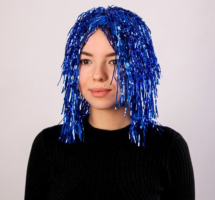 Карнавальный парик «Дождь» 35 CM, цвет синий 2447915