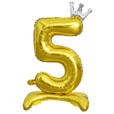 ЦИФРА 5 32″ Gold на подставке Корона