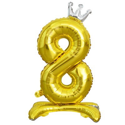 ЦИФРА 8 32″ Gold на подставке Корона