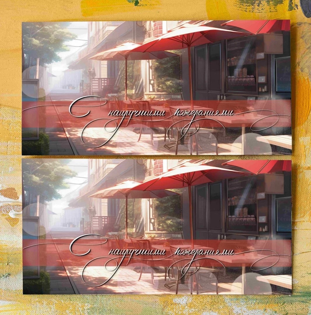 Конверт «C наилучшими пожеланиями (кафе)» Сп118