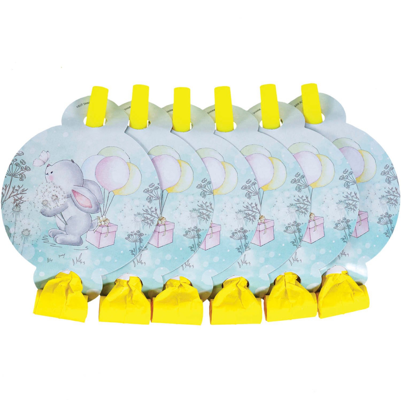 Язык-гудок с картинкой «Зайка» 6шт