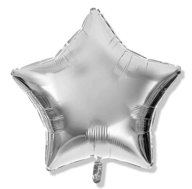 Звезда с гелием «Серебро» (большая) 30″/76см