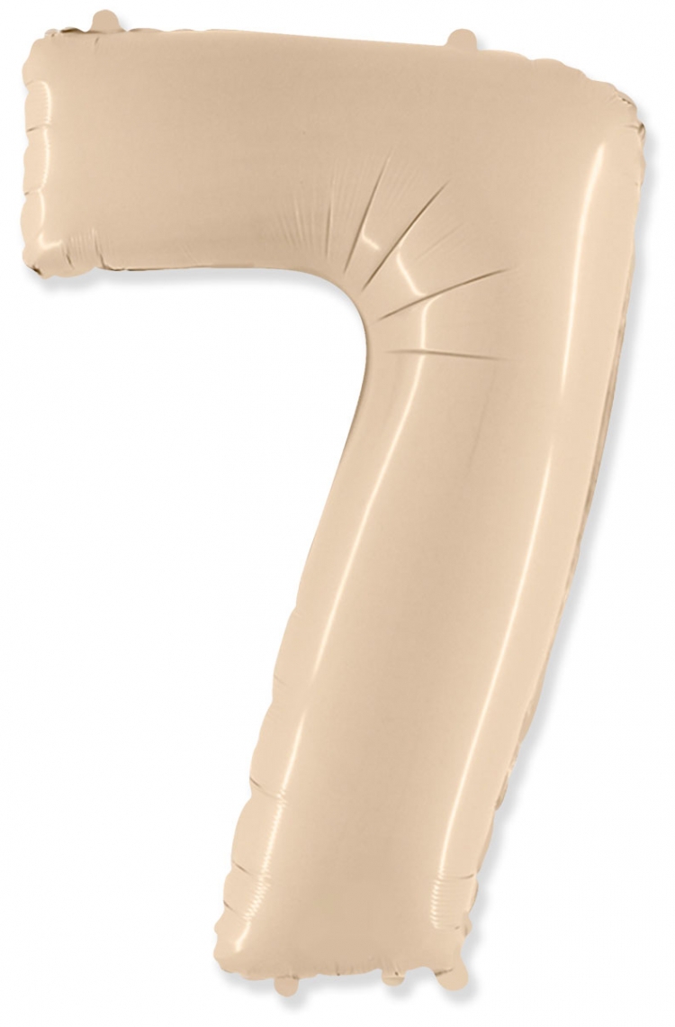 Фольгированная цифра с гелием «7» Кремовый. FlexMetal (Испания) 41″/102см