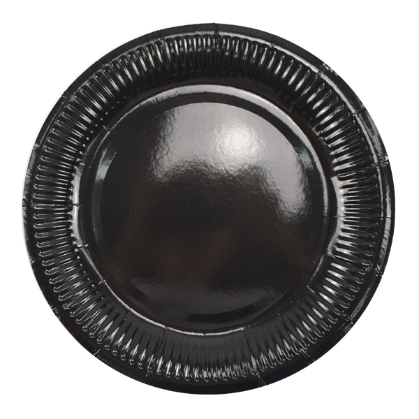 Тарелки бумажные ламинированные Black 18см 6шт/уп