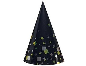 Колпак Конфетти Party черный 6шт
