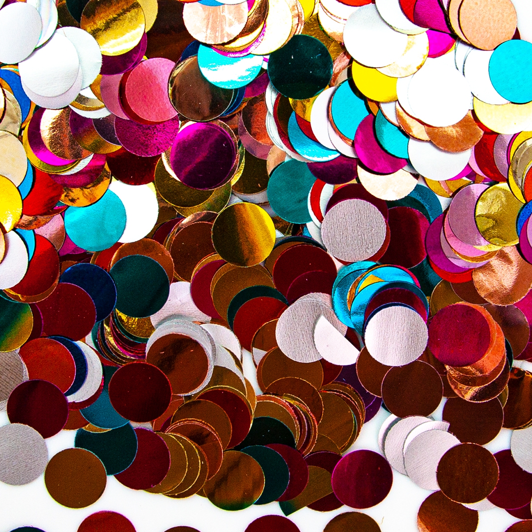 Конфетти фольга Круги 1см ассорти