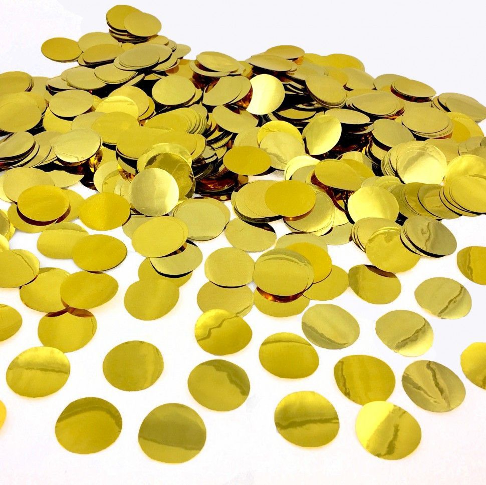 Конфетти фольга Круги 1см золото