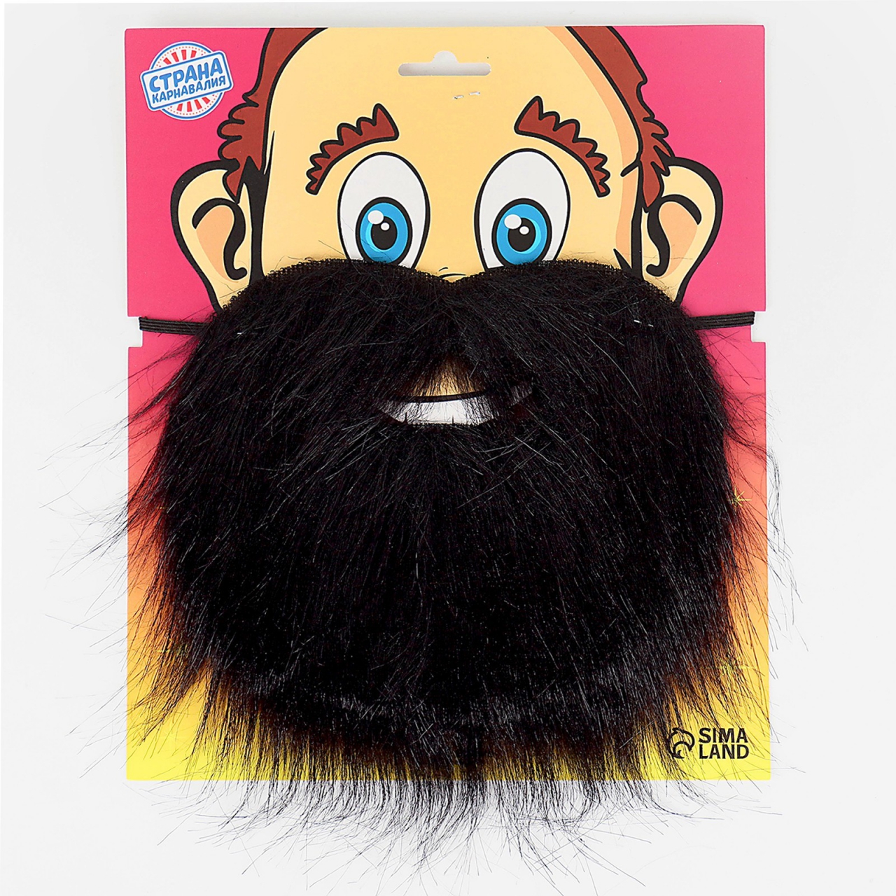 Карнавальная борода (черная) 27*22 (327213)