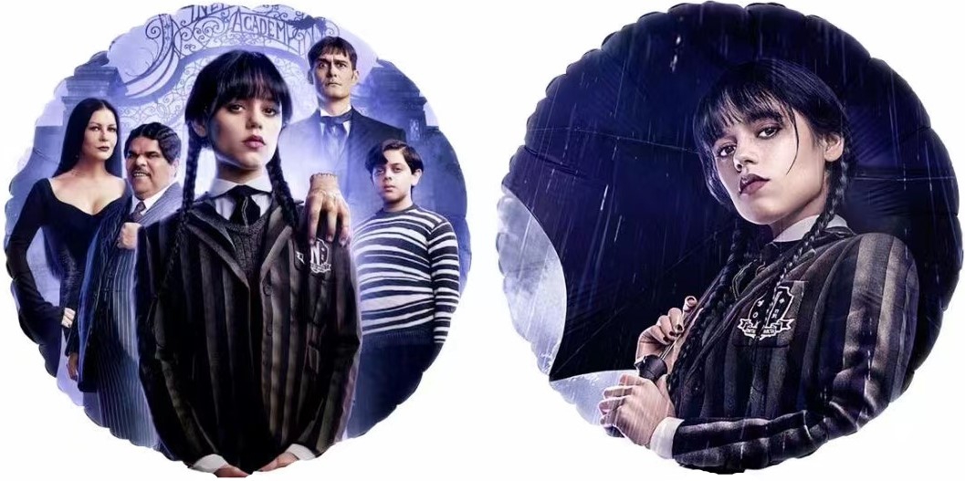 Круг с гелие Мрачная стори, Аддамсы 18″