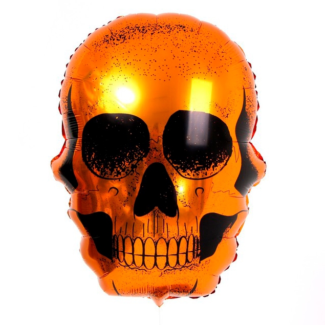 Фигура с гелием «Череп золотой» 30″/76см