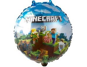 Круг с гелием Человечки Пиксельные в городе 18″/46СМ