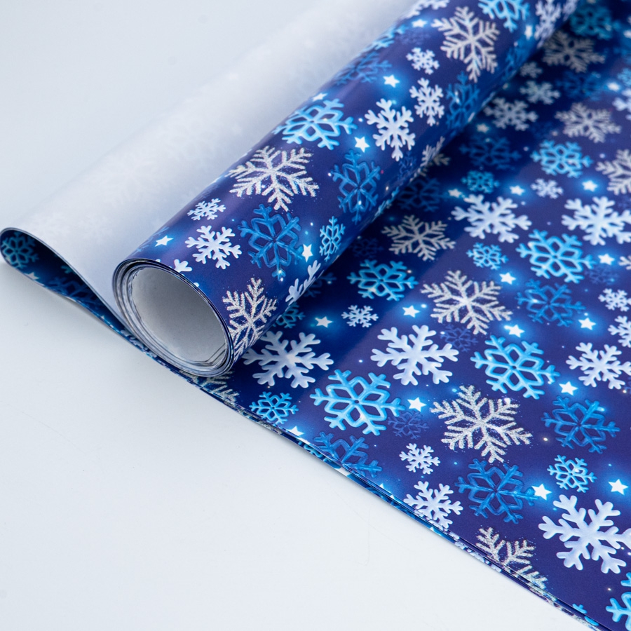 Бумага глянцевая нг 80гр/м2, 100см х 70см, Снежинки