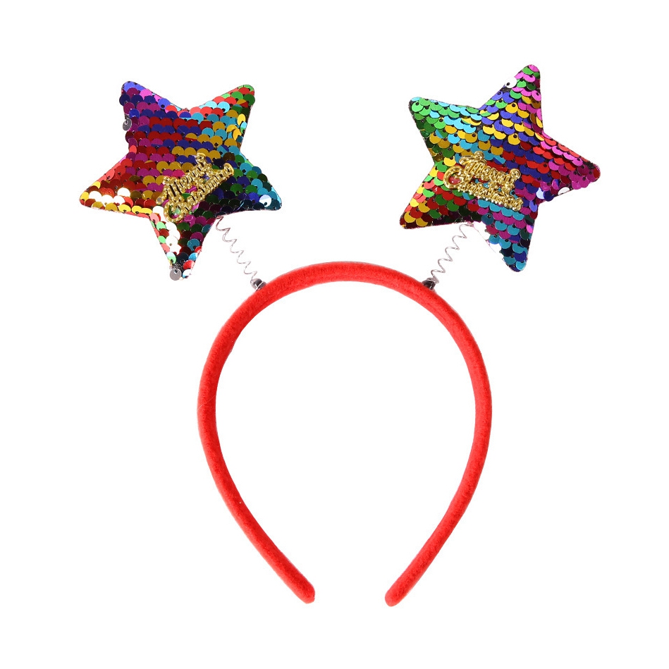 Ободок Радужные звезды, с пайетками