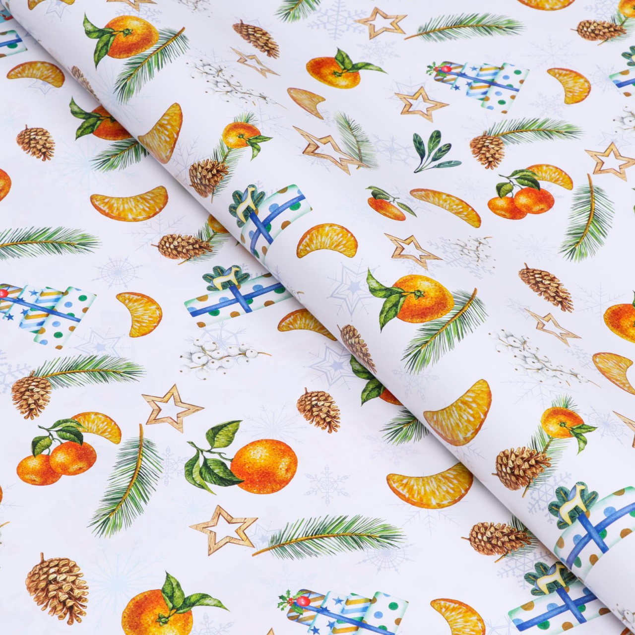 Бумага упаковочная глянцевая «Новогоднее настроение», 0,68 х 1 м 7078361