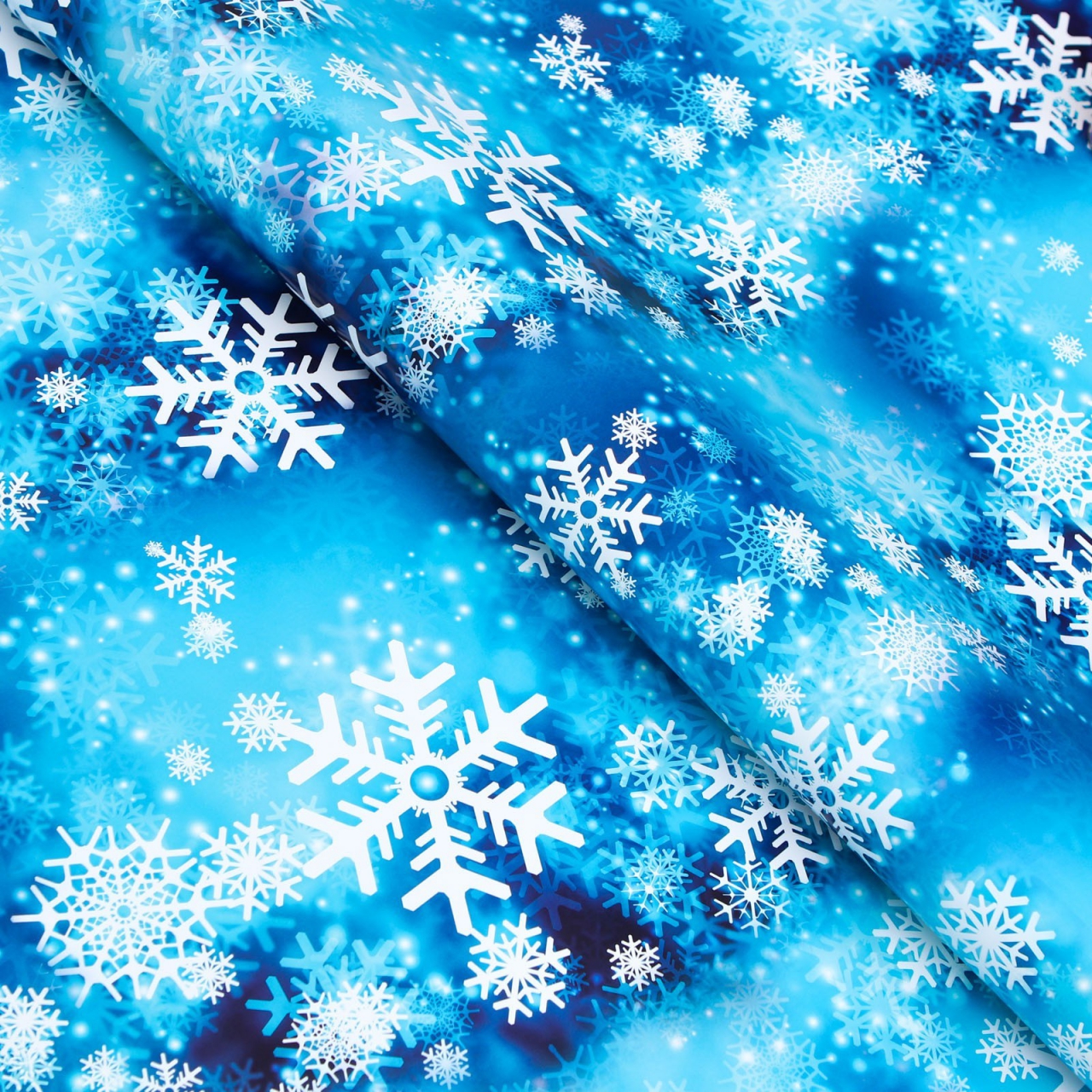 Бумага упаковочная глянцевая «Снежинки», 0,68 x 1 м 7078355