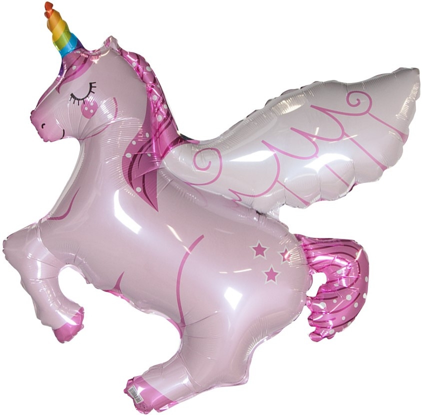 Фигура с гелием «Волшебный единорог» розовый 44″/111см