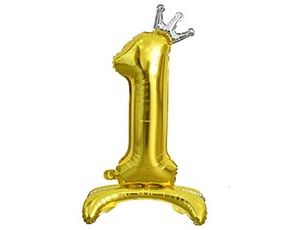 ЦИФРА 1 32″ Gold на подставке Корона