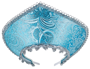 Кокошник-ободок узор зимний бирюза 23Х20см