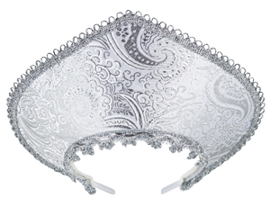 Кокошник-ободок узор зимний серебро 23Х20см