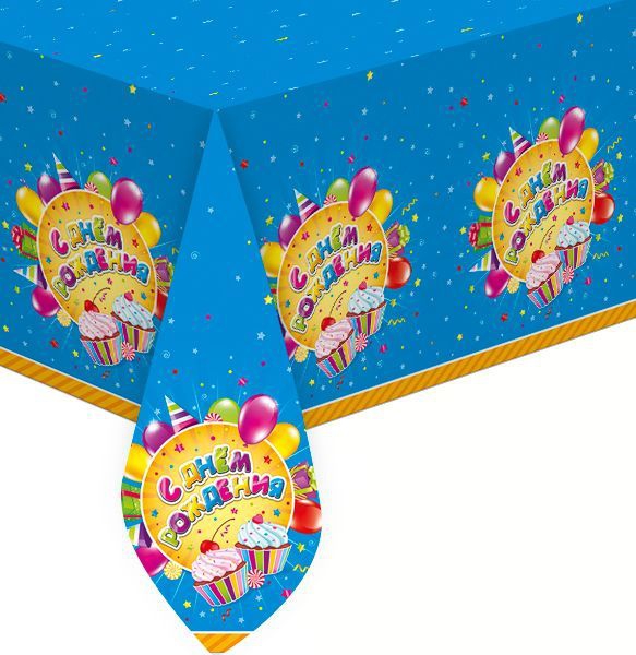 Скатерть «С Днем Рождения» сладости 108*180см