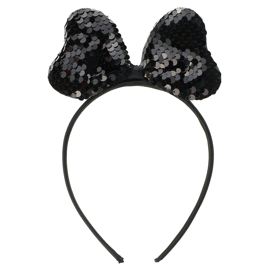 Ободок нарядный бан, с пайетками, черный