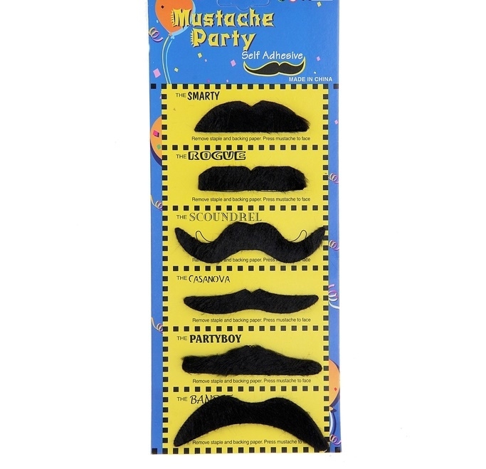 Карнавальные усы разные, 6 видов