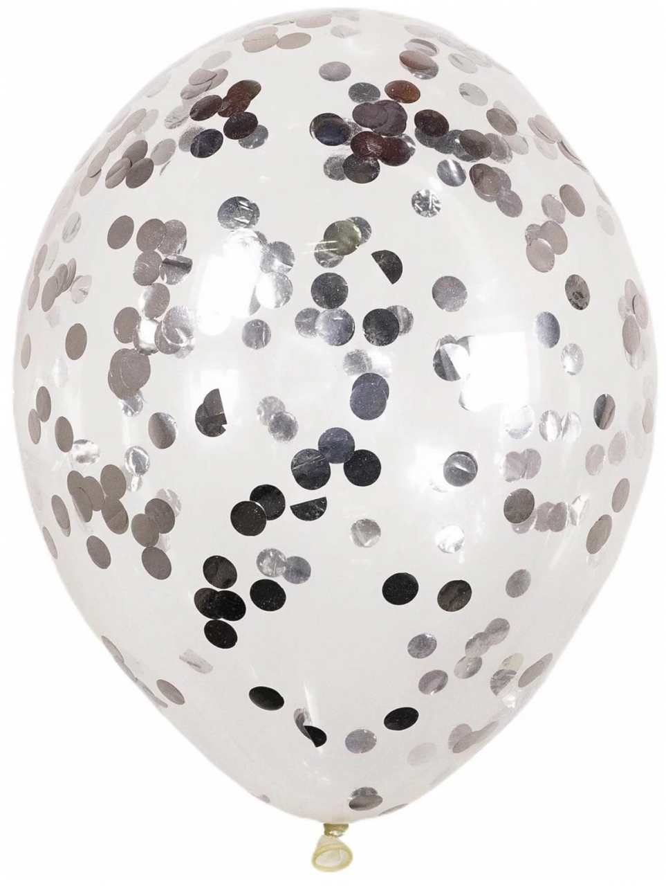 Воздушный шар с гелием и конфетти (серебро 1см) 14″/36см