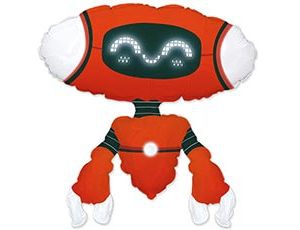 Фигура с гелием «Робот» красный 27″/68см