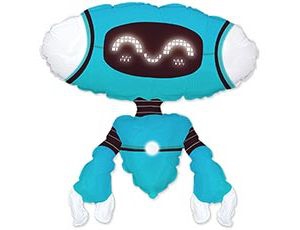 Фигура с гелием «Робот» синий 27″/68см