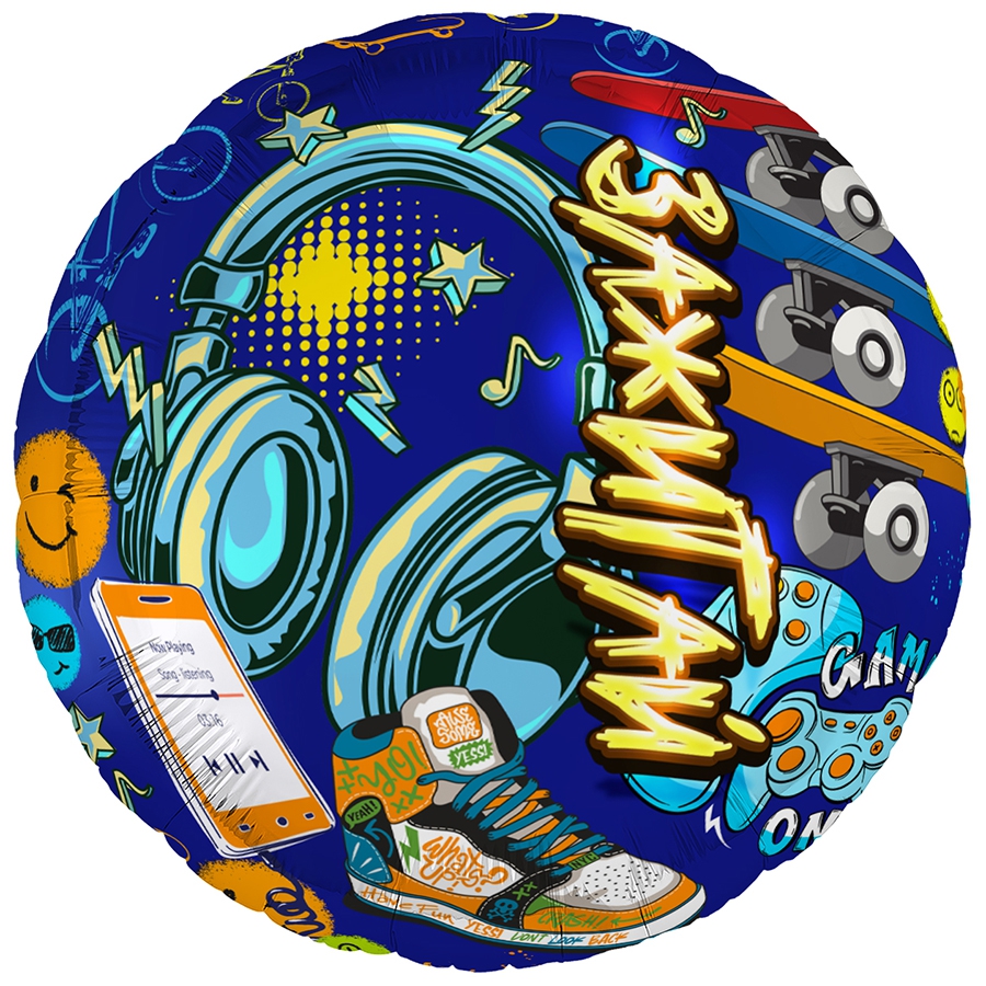 Круг с гелием «Зажигай!» 18″/46см