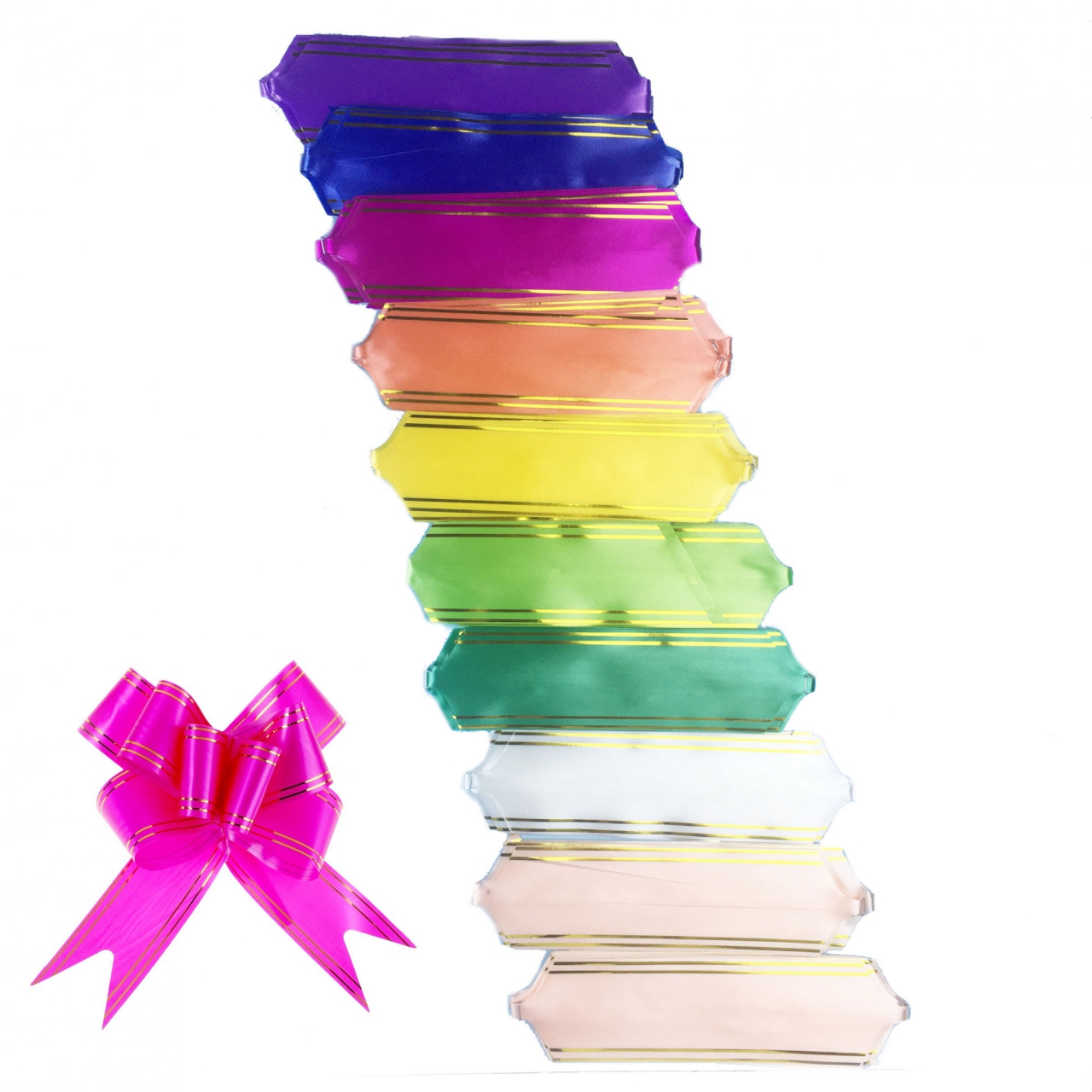 Бант-шар большой с золотой полосой 5см БА-Ш50м